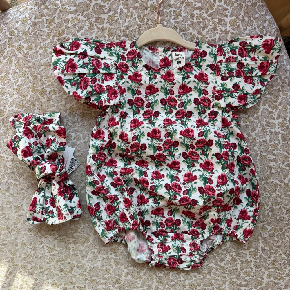 Kate Quinn Rose Romper and Headband Set